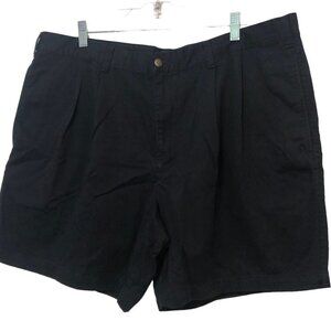 Dockers Pleated No Wrinkle Khakis Men's Shorts Size 42 Black GUC